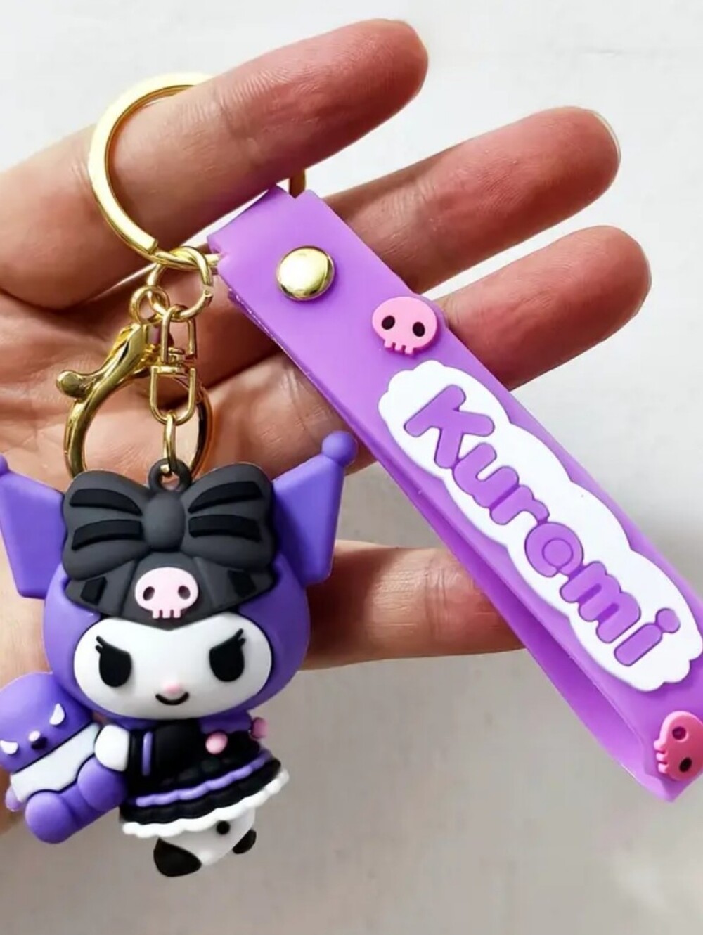 Kuromi Side Hug Doll Keychain Bag Charm
